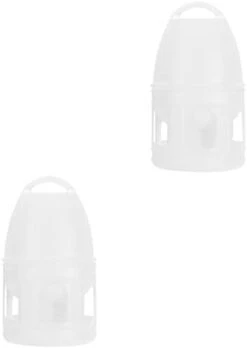 BIENKA 2 Pcs Food Rabbit Animals/Finch Budgies Hamster L Pigeons Dove Budgie Cup Feeder- Parakeet Quails And Lovebirds Pet Use- Drinker No Container Cat Wild Cages Waterer Outside Barrel (Color : WHI -Zoo Shop 1109zpIzzIL. AC