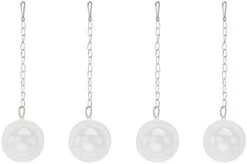 NOGRAX 4pcs Parrot Training Rat Guinea Animal Chicken Pets Toys Pig Metal Hen Treat Hamster Cockatiel Bowl Chain Poultry For Feed Ball Hay Parakeet Foraging Holder Dispenser Feeder (Color : Whitex3pc -Zoo Shop 2178S1h4cTL. AC 2