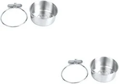 POPETPOP 3pcs Canary Food Trumpet Stand Budgie Cage Accessories Bird Cup Crate Dog Bowl Stainless Steel Pet Cage Bowl Bird Feeder Pet Bowl Hanging Bowl To Feed Water Dispenser Silver -Zoo Shop 217hxl pf4L. AC