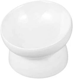 Pet Raised Bowls Ceramic Food Bowl Pet Water Bowl Pet Supplies For Cat Dog (White, Size S) -Zoo Shop 21BnXner6zL. AC
