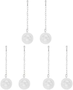 NOGRAX 4pcs Parrot Training Rat Guinea Animal Chicken Pets Toys Pig Metal Hen Treat Hamster Cockatiel Bowl Chain Poultry For Feed Ball Hay Parakeet Foraging Holder Dispenser Feeder (Color : Whitex3pc -Zoo Shop 21h7OK9M84L. AC