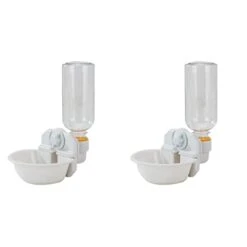 2pcs Pigeon Food Elevated Dispenser Water With Feeder Hanging Pigeon, Cat Plastic Bottle Tool Bowl- Cats Supplies Small White Accessories Dogs Dog Bird And Portable For