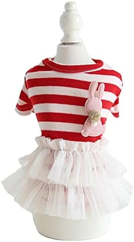 MaruPet Summer Sweet Puppy Doggie Stripes Printed Navy Wind Skirt Pet Dog Dress With Bowknot For Small, Extra Small Dog Teddy, Pug, Chihuahua, Shih Tzu, Yorkshire Terriers 6 MaruPet Summer Sweet Puppy Doggie Stripes Printed Navy Wind Skirt Pet Dog Dress With Bowknot For Small, Extra Small Dog Teddy, Pug, Chihuahua, Shih Tzu, Yorkshire Terriers - Image 4