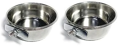 Birds LOVE 2pk Stainless Steel Bolt On Cage Coop Cups For Bird, Dog And Small Animal Bird Food And Water Bowl, 30 Oz 6 Birds LOVE 2pk Stainless Steel Bolt On Cage Coop Cups For Bird, Dog And Small Animal Bird Food And Water Bowl, 30 Oz - Image 4