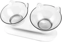 Pet Food & Water Bowls With Stand Base,Anti-Skid Cat Feeder Transparent Bowl Pet Food Dish -Zoo Shop 310BIb0lZYL. AC