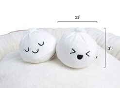 TONBO Soft Plush Small Cute And Cozy Food Dog Cat Bed, Washer And Dryer Friendly (Dim Sum) -Zoo Shop 310bgxhuf5L