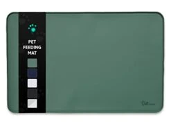 Pet Junkie Silicone Dog Bowl Mat For Pet Food And Water Bowls, Waterproof Dog Or Cat Feeding Placemat For All Types Of Floors (Green)
