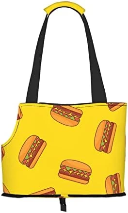 Small Dog Carrier Purse Tote Bag, Portable Small Dog/Cat Carrier With Safety Tether, Pet Carrier Tote For Subway/Shopping/Hiking/Traveling, Compatible With Funny Hamburger Food 16 Small Dog Carrier Purse Tote Bag, Portable Small Dog/Cat Carrier With Safety Tether, Pet Carrier Tote For Subway/Shopping/Hiking/Traveling, Compatible With Funny Hamburger Food - Image 14