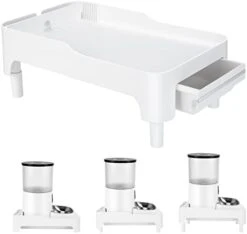 BEBOBLY Raised Cat Feeder Stand | Elevated Holder For Automatic Cat & Dog Feeders (4-6L) | Adjustable Height Pet Food Dispenser Shelf For Kitten Adult Cats Pet Supplies | Protect Pets Neck Health -Zoo Shop 312T5IhUAbL. AC