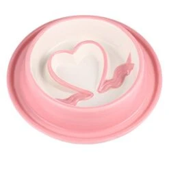 POPETPOP Slow Feeder Bowl Portable Heart Style Drinking Bowl Food Feeder Bowl Pet Supplies For Kitten Puppy Dog (Pink) -Zoo Shop 312XP0O2OVL
