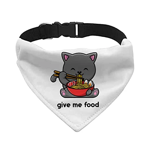 GENERIC Give Me Food Pet Bandana Collar - Funny Scarf Collar - Noodle Dog Bandana - M 3 GENERIC Give Me Food Pet Bandana Collar - Funny Scarf Collar - Noodle Dog Bandana - M
