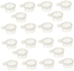 Mipcase 20 Pcs Parrot Feeding Box Chicken Accessories Clear Container Rabbit Water Bowl Transparent Bird Bowl Parrot Water Cage Bowls Parrot Food Container Bird Food Cup Bird Cage Feeder -Zoo Shop 313RyfxfoL. AC
