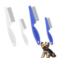Zentric Pet Comb, Multifunctional Pet Hair Comb Flea And Tear Stain Removal, Dog Lice Comb, Flea Brush For Cats, Fine-Toothed Flea Comb For Long & Short Hair Pet (2 Sets-White) -Zoo Shop 314DmtxJ4hL
