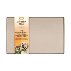 Neater Pet Brands Neater Mat - Waterproof Silicone Pet Bowls Mat - Protect Floors From Food & Water (19" X 12", Cappuccino)
