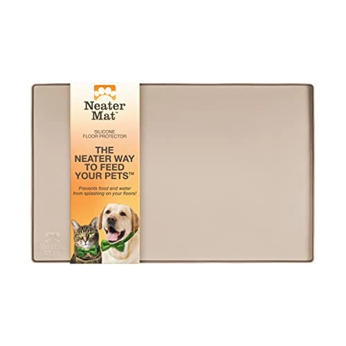 Neater Pet Brands Neater Mat - Waterproof Silicone Pet Bowls Mat - Protect Floors From Food & Water (19" X 12", Cappuccino) 3 Neater Pet Brands Neater Mat - Waterproof Silicone Pet Bowls Mat - Protect Floors From Food & Water (19" X 12", Cappuccino)
