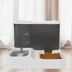 FUQUN All-in-One Automatic Pet Feeder Cat Water Dispenser Water Bowl For Cats Automatic Cat Feeder Self Dispensing Pet Waterer Automatic Gravity Cat Waterer Travel Supply Feeder And Water Dispense