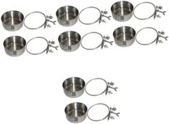 Bird Cage Mount Bowl Stainless Steel Dog Bowls 4 Pcs Feeder Stainless Steel Silver Alloy Rabbit Food Metal Bird Feeder -Zoo Shop 316uumjq4oL. AC