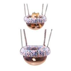 Hamster Nest Swing Cradle Squirrel Rabbit Sugar Glider Parrots Birds Rats Other Small Pets Supplies (Cotton Candy Space Hood M)