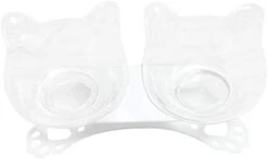 SOFEA Cat Necklace Storage Necklace Storage Necklace StorageDog Double Bowls With Raised Stand Pet Food Water Feeder 15° Tilted Container -Zoo Shop 3192IqnZHL. AC