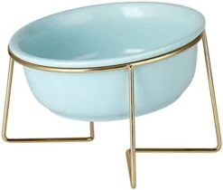 VILLCASE Ceramic Cat Bowl High Feet Pet Feeding Bowl Slant Pet Food Dish Ceramic Pet Eating Bowl Cervical Spine Care Pet Feeding Container For Pet Cat Dog Use (White With Rack) Ceramic Tools -Zoo Shop 31B5qhdyzkL. AC