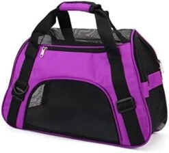 LEFEDA Soft Surface Pet Carrier Cat Bag Outdoor Travel Breathable Pet Handbag Carrier For Dogs With Pad Pet Backpack Carrier (Color : Purple) -Zoo Shop 31CBdmsf0L. AC