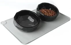 Frewinky Dog Bowls,Ceramic Dog-Food Bowl And Water Bowl Set For Small Size Dogs And Cats,No Spill Non Skid Dog Bowl Mat And Tilted Double Pet Bowls,Set Of 3,20 Oz -Zoo Shop 31DXC02yyQL. AC