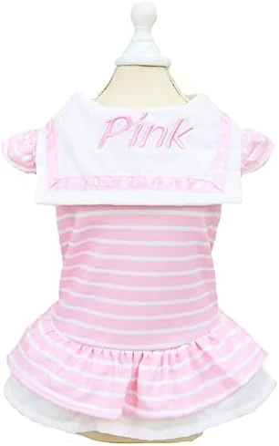 MaruPet Summer Sweet Puppy Doggie Stripes Printed Navy Wind Skirt Pet Dog Dress With Bowknot For Small, Extra Small Dog Teddy, Pug, Chihuahua, Shih Tzu, Yorkshire Terriers 14 MaruPet Summer Sweet Puppy Doggie Stripes Printed Navy Wind Skirt Pet Dog Dress With Bowknot For Small, Extra Small Dog Teddy, Pug, Chihuahua, Shih Tzu, Yorkshire Terriers - Image 12