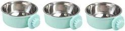 The Birdcage 3pcs Stainless Steel Pet Bowls Pet Feeder Bird Cage Food Water Dispenser Birds Food Dish Feeding Bowl Birdcage Green The Cat Food Pet Bowl Birdcage -Zoo Shop 31FxQLTduBL. AC