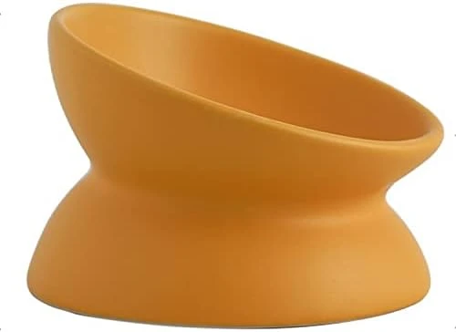 Cat Food Bowls Elevated Tilted, Ceramic Cat Food Bowls, Elevated Cat Food Bowl Whisker Friendly, Anti Vomit & Reduce Neck Burden, Raised Cat Bowl For Food And Water (Yellow) 14 Cat Food Bowls Elevated Tilted, Ceramic Cat Food Bowls, Elevated Cat Food Bowl Whisker Friendly, Anti Vomit & Reduce Neck Burden, Raised Cat Bowl For Food And Water (Yellow) - Image 12