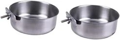 POPETPOP 3pcs Pet Hanging Food Bowl Stainless Steel Coop Cups Parrot Dish Dispenser Bowl For Parrot Bird Feeding Bowl Silver Food Box Feed Water Dog Water Bowls Bowl For Birds Bird Dish Cup -Zoo Shop 31GgZcMVHjL. AC