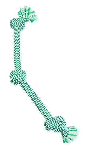 Mammoth Flossy Chews Extra Fresh 3 Knot Tug – Premium Cotton-Poly Yarn With Dental Floss Tug Toy For Dogs – Interactive Dog Rope Toy – Tug Dog Chew Toy For Large Dogs - Large, 25” 3 Mammoth Flossy Chews Extra Fresh 3 Knot Tug – Premium Cotton-Poly Yarn With Dental Floss Tug Toy For Dogs – Interactive Dog Rope Toy – Tug Dog Chew Toy For Large Dogs - Large, 25”