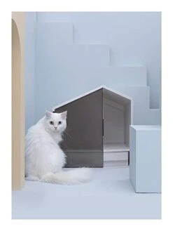 YangYan Tray Litter Box Furniture Cat Toilet Pet Cat Wc Box Semi Closed Pet Products Kitty Litter Box Sand Caja Arena Gato Toilet (Color : 1) -Zoo Shop 31IfbV3M9rL