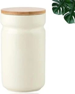 AQARTZA Pet Food Container, 4 X 7 In Ceramic Cat Collection Treat Jar, Dog Food Storage Canister For Hamster Treat, Rabbit Food, Bird Feed -Zoo Shop 31LPhbQc uL. AC