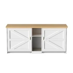 WJFORLION Cat Litter Box Enclosure, Cat Box Furniture Hidden - Hidden Cat Litter Box Furniture For 2 Cats, Large Wood Cat Litter Box Furniture For Living Room, White -Zoo Shop 31LfKtPUIKL