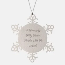 GENERIC I Love My Silky Terrier,. Silky Terrier Dog Snowflake Ornament, Gag Silky Terrier Dog Gifts, Christmas Ornament For Pet Lovers, , Pet Toys, Pet Treats, Pet Food, Pet Supplies, Pet Products