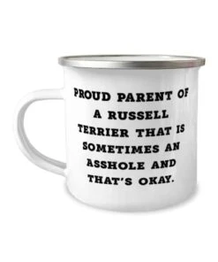 GENERIC Useful Russell Terrier Dog Gifts, Proud Parent Of A Russell Terrier, Funny Birthday 12oz Camper Mug For Dog Lovers From Friends, Dog Toys, Dog Beds, Dog Food, Dog Bowls, Dog Collars, Dog Leashes