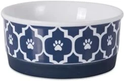 Bone Dry Lattice Pet Bowl, Removable Silicone Ring Creates Non-Slip Bottom For Secure Feeding & Less Mess, Microwave & Dishwasher Safe, Medium Set, 6x2", Gray, 2 Count -Zoo Shop 31NMSRrj83L. AC 1