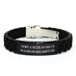 GENERIC Love Alaskan Malamute Dog Gifts, I'm Not A Regular Dad. I'm An, Cool Black Glidelock Clasp Bracelet For Dog Lovers From Friends, Dog Toys, Dog Beds, Dog Houses, Dog Collars, Dog Food