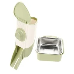 1 Set Steel Green Reusable Cat Automatic Pigs Bowls Rat Food Dog Accessories Hamster Rabbits Bottle Animal Pet Ferrets Parrots Hanging Cats Container Nuts Cage Feeder Household