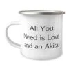GENERIC Fun Akita Dog Gifts, All You Need Is Love And An Akita, Fancy Birthday 12oz Camper Mug Gifts For Dog Lovers From Friends, Dog Toys, Dog Food, Dog Beds, Dog Collars, Dog Leashes -Zoo Shop 31OCpIzqMNL