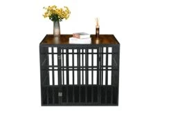 Heavy Duty Dog Crate For Large And Medium Dogs, Furniture Style Cage, Wood And Steel Design Dog Kennel Furniture For Indoor Outdoor