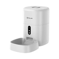 TELLUR Smart Automatic Food Dispenser For Cats And Dogs, Pet Feeder Alexa WiFi, 4L, 2K Video Camera, Alexa And Google Compatible, 10s Voice Recording, Programmable Food Time And Portions