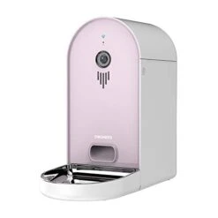 DOGNESS Automatic WiFi Dog/Cat Smart Camera Feeder - 6.5Lbs Large Capacity App Control Food Dispenser With WiFi, Portion Control, Voice Recording, Camera, Timer Programmable (Pink)