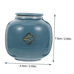 HOMSFOU 5 Pcs Urn Tea Decoration Storage Containers Small Storage Container Round Container With Lid Small Ceramics Urn Pet Memorial Pet Cremation Urns Ceramics Blue Cat Ash Urn Mini -Zoo Shop 31U7OZjfQML
