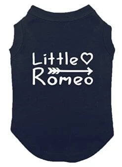 Little Romeo - Stud Handsome Cute Juliet Love Dog Shirt (Navy, Large)
