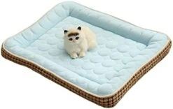 Ice Silk Dog Beds For Medium Large Dogs Summer Cooling Pet Mat For Dog Cat Blanket Sofa Breathable Washable Dog Bed (Small,Pink) -Zoo Shop 31Ub8lasNFL. AC 2