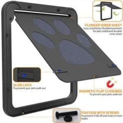 Dog Door For Sliding Door, Screen Porch Doggie Door Cat Door Automatic Closing,Magnetic Self-Closing Screen Door With Locking Function, Sturdy Screen Door For Small Dogs Cats -Zoo Shop 31VDBrAxh4L