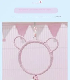 Sugar Glider Climb Swing Squirrel Hamster Sugar Glider Parrots Birds Rats Other Small Pets Supplies (Pink Bear) -Zoo Shop 31VhadXjELL