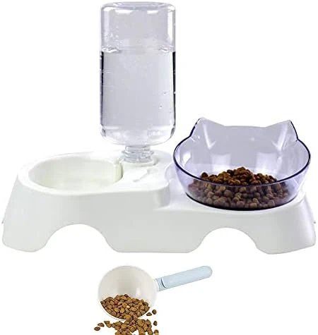 Double Dog Cat Bowls Anti Vomiting, Elevated Cat Food Water Bowls With 15° Tilted Raised Stand Pet Feeder Bowl For Cats And Small Dogs 7 Double Dog Cat Bowls Anti Vomiting, Elevated Cat Food Water Bowls With 15° Tilted Raised Stand Pet Feeder Bowl For Cats And Small Dogs - Image 5