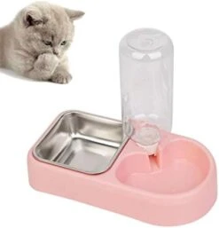 POPETPOP Stainless Steel Water Dispenser Pet Dog Food Water Double Bowl - Removable Stainless Steel Bowl And Automatic Water Dispenser Bowl For Small Or Medium Size Dogs Cats Lip Gloss Set -Zoo Shop 31YgLUoXGGL. AC